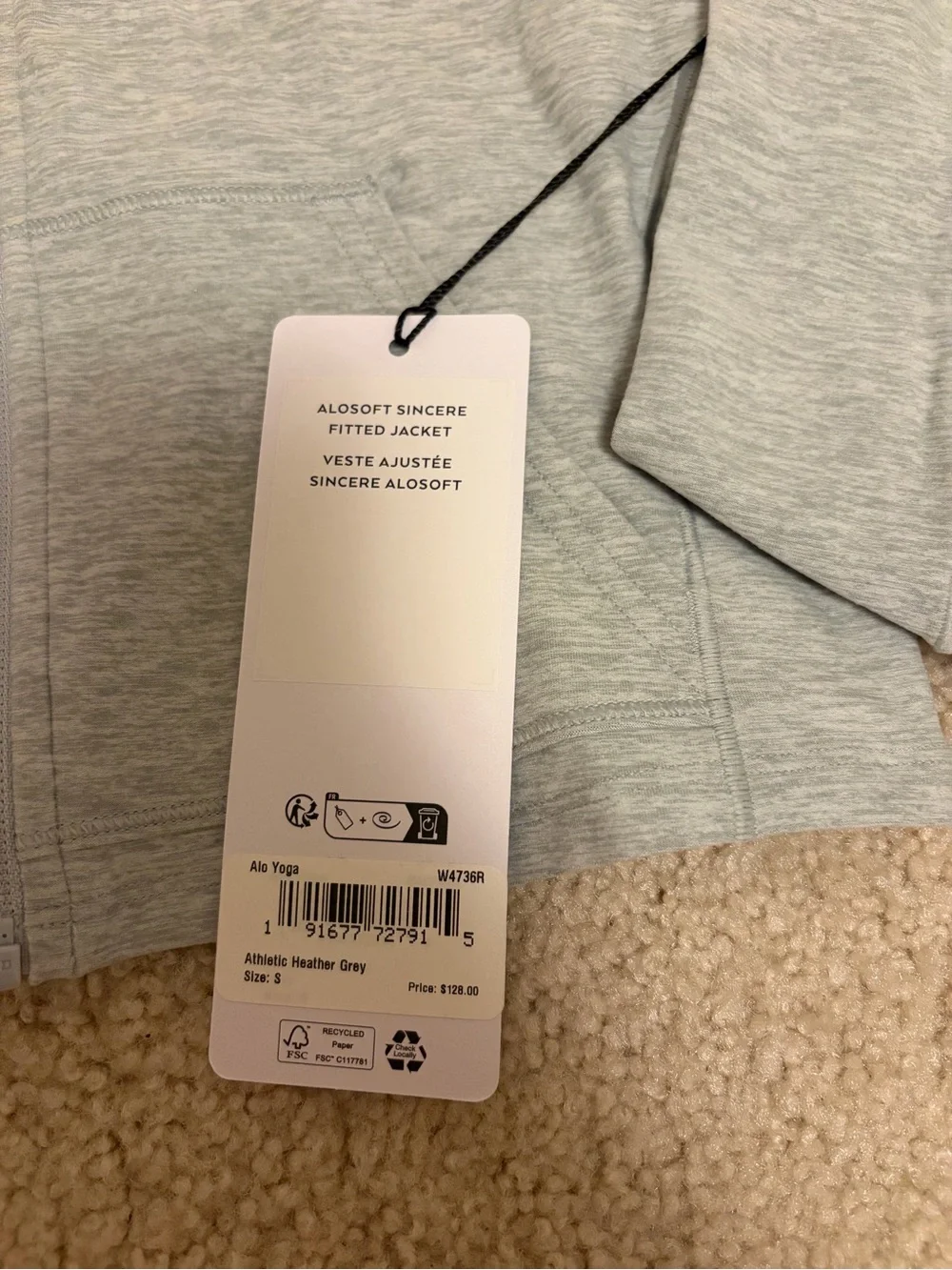 Alo cropped zip up